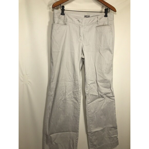 J Jill Tan Straight Fit Slim Boyfriend Stretch Sz 10 Cotton Pants RN 97641 - Picture 1 of 6